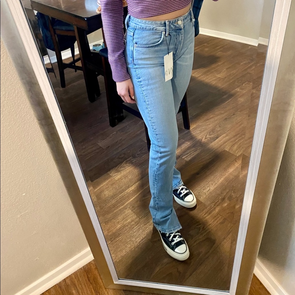 Zara Split Hem Jeans